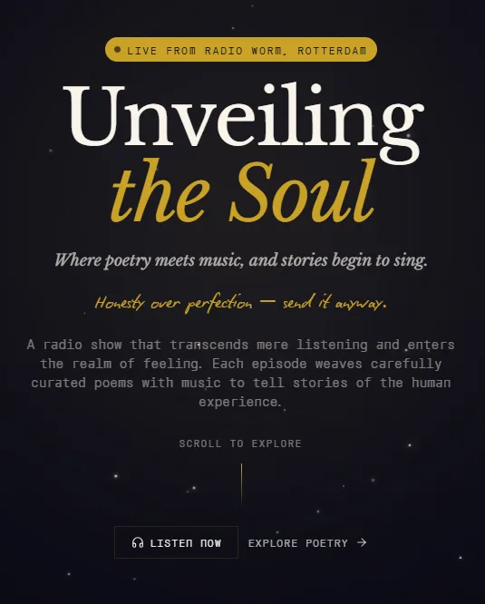 Unveiling the Soul website design